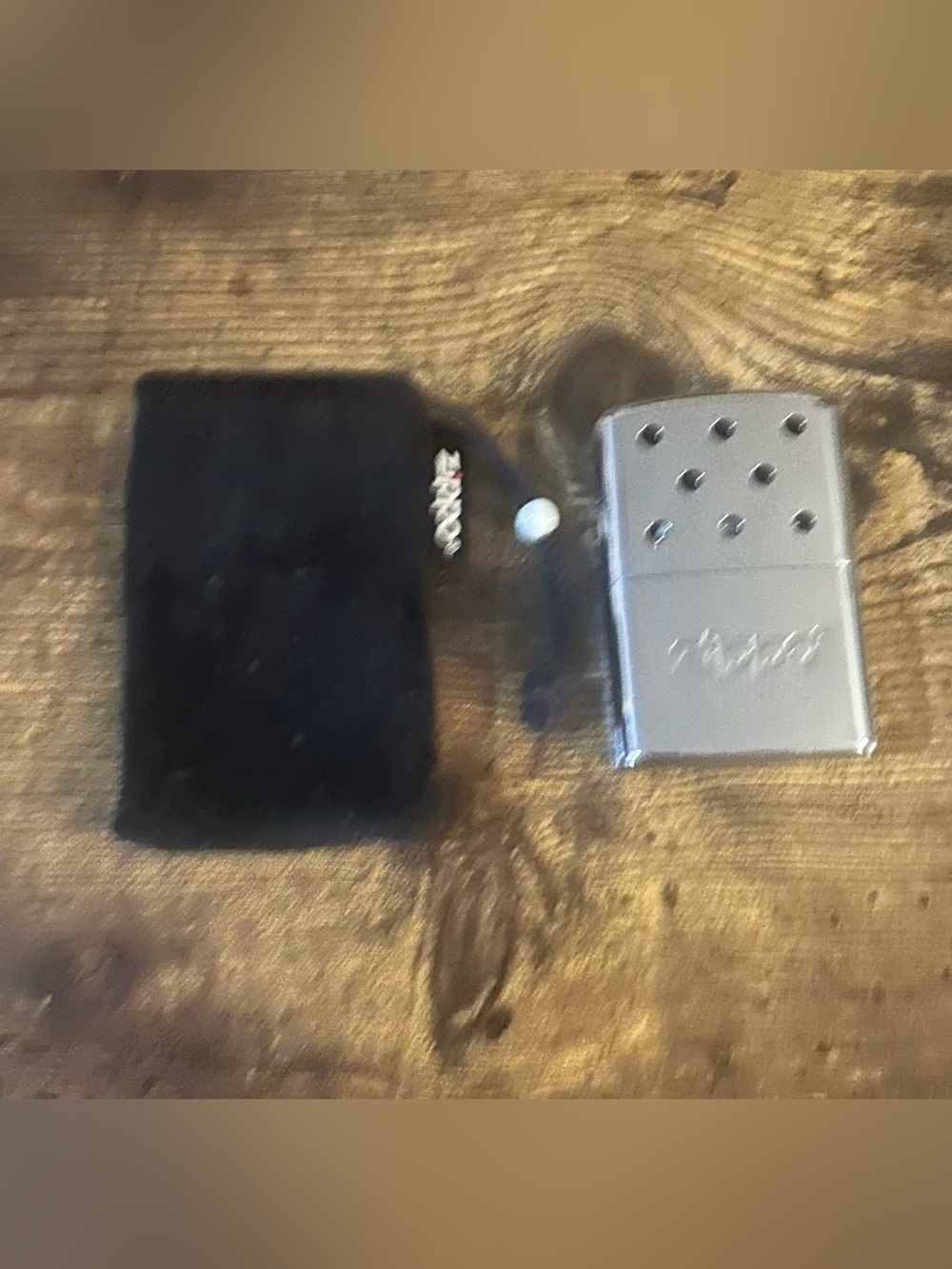 ZIPPO Silver Pocket Hand Warmer with Black Velvet Pouch